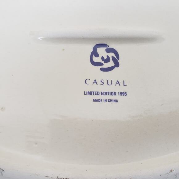 Vintage Trinket Floral Fine Porcelain Music Jewelry Box by Casual Ltd Ed 1995 - Picture 7 of 8